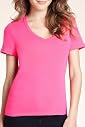 Pure Cotton V-Neck Plain T-Shirt [T41-0908S-S]