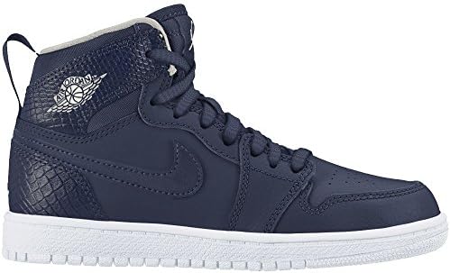 Nike Boy's Jordan 1 Retro High Basketball ShoeNavy/Light Bone-White 12.5C