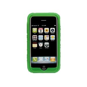iPhone 3G Wave Silicone Skin with Belt Clip and Armband - Green