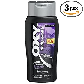 Oxy Body Wash, Acne Fighting Formula, Blizzard Blast, 12-Ounce Bottles (Pack of 3)