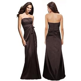 Elegantes Luxus Corsagen Empire Abendkleid, Farbe coffee