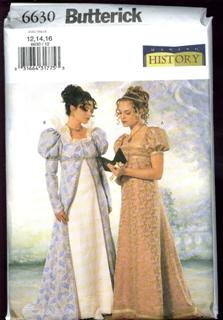 Butterick Sewing Pattern 6630 Misses' Napoleonic / Georgian / Regency Gown & Coat (circa 1820s), Sizes 18-22