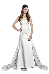 Strapless Satin Crystal Beaded Belted Crystals Lace-Up Evening Dress/Bridesmaid Dress 