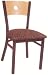 Armless Half Wood Back Dining Chair with Middle Round Accent