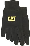 Cat Gloves Rainwear Boss Mfg CAT015400L Large Black Jersey PVC Micro Dotted Pal