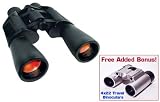 10X50 WATER RESISTANT HIGH POWERED BINOCULARS WITH BONUS 4X22 TRAVEL BINOCULARS