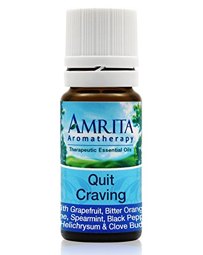 Amrita Aromatherapy: Quit Craving Essential Oil Synergy Blend (Natural Cravings Relief) Essential Oils of Pink Grapefruit, Bitter Orange, Lime, Spearmint, Pepper, Organic Helichrysum & Clove (10 ml)