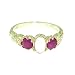 14K Yellow Gold Ladies 3 Stone Colorful Opal & Ruby Ring - Finger Sizes 5 to 12 Available