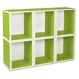 Way Basics Modular 6 Cube Tall Bookcase - Green - PS-MCP-6-GN