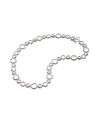 C.Z. (925) Sterling Silver Pink Round Circle Necklace