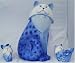 Kitchen & Housewares : Cat Fish Ceramic Cookie Jar with Kitten Salt & Pepper Shakers