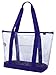 Clear ZIPPER tote with color trim and bottom