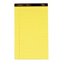 TOPS Docket Gold Pad, 8.5 x 14 Inch, Legal Size, Legal Rule, 20 Pound Stock, 50 Sheets, 6-Pack, Canary (63986)
