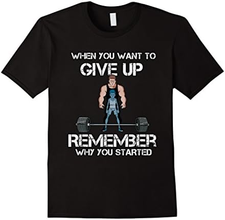 Men's Don't Give Up Motivational Gym Workout Fitness T Shirt XL Black