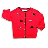 Hartstrings Baby - Infant Girls Sweater Cardigan, Red, Black
