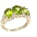 Victorian Design Solid English Sterling Silver Natural 2.9ct Peridot Ladies Ring - Finger Sizes 5 to 12 Available