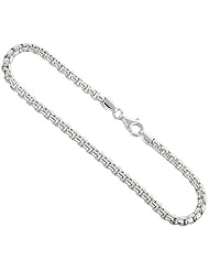 Sterling Silver Italian Round BOX Chain Necklaces & Bracelets 4mm Medium Heavy weight Smooth Finish Nickel Free, sizes 7 - 30 inch