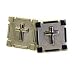 RELIGIOUS CROSS SQUARE SILVER TONED BOXED CUFFLINKS