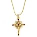 Star Emblazoned Cross Gold Tone Pendant Necklace