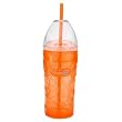 Zak Designs Clear/Mango 16-Ounce Chiller with Straw