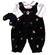 Good Lad Newborn Girl Navy Snowman Corduroy Overall Set