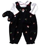 Good Lad Newborn Girl Navy Snowman Corduroy Overall Set