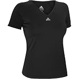 adidas WoMens 3-Stripe Short-Sleeve Clima Top by adidas