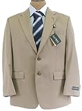 IMAGE OF Ralph Lauren Mens SB 2 Button Solid Tan Wool Suit - Size 42S