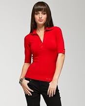 Logo Crystal Button Polo Top
