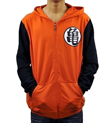 Cosplayhome Dragonball Z Goku Kame Symbol Orange Zip Hoodie (XL)