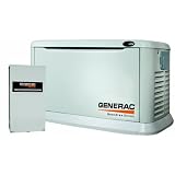 6052 Generac Guardian 14kW Air-Cooled Standby Generator, Steel Enclosure, Pre-Packaged w/200 Amp Service Rated Automatic Transfer Switch