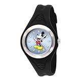 Disney Womens MCK321 Mickey Mouse Black Rubber
