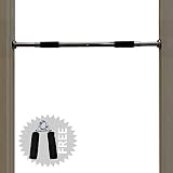 TurnerMAX Heavy Duty Door Pull Up Gym Bar for Chin Ups, Fitness etc - Adjustable