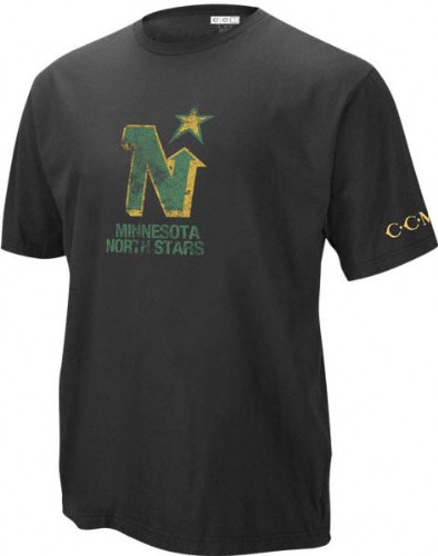 Buy Minnesota North Stars -Black- Vintage Logo Soda Rubber Shirt