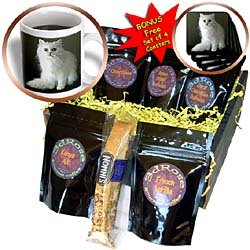 Cats - White Persian - Coffee Gift Baskets - Coffee Gift Basket by Decaf Espresso Roast