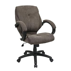 OSP Super Soft Charcoal Fabric Swivel Tilt Office Desk Chairs