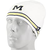 adidas Michigan Wolverines White Uncuffed Knit Beanie