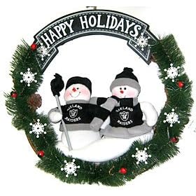  SC Sports Oakland Raiders Team Snowman Wreath