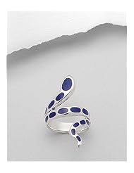 Lapis Lazuli (Navy Blue) Snake Reconstructed stones Ring In 92.5 Sterling Silver