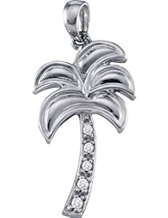 10KT White Gold 0.04 CTW Diamond TREE Fashion Pendant