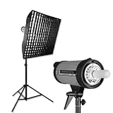PHOTOGRAPHY STUDIO FLASH STROBE LIGHTING KIT 300 W/S with GRID SOFTBOX by PBL