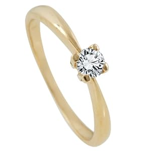 Bella Donna 902794 - Anillo de mujer de oro amarillo (14k) con 1 diamante (talla: 12)