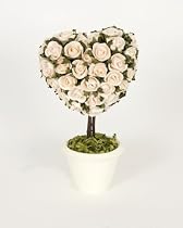 Lucy Rosebud Cream Heart Topiary by Glenna Jean