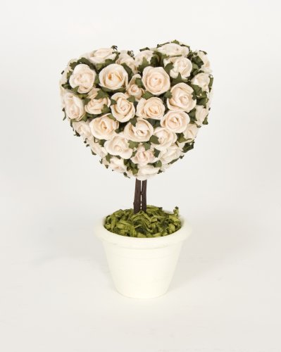 Lucy Rosebud Cream Heart Topiary by Glenna Jean