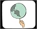 Decorated Mouse Pad with finger, geography, Earth, world, spherical, spinning, globe,...