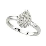 14K White Gold 1/4 ct. Diamond Teardrop Shaped Fashion Ring