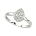 14K White Gold 1/4 ct. Diamond Teardrop Shaped Fashion Ring