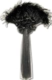 Fabulous Battenburg Lace Victorian Style Feather Fan in All Black