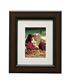 IMAGE OF BP Industries 8 by 10 Flat Step Profile Frame, Walnut with Black with 5 by 7 Mat