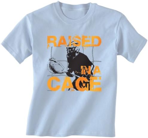 Lacrosse T-Shirt Short Sleeve - Raised In a Cage Lacrosse Adult Medium on Light Blue